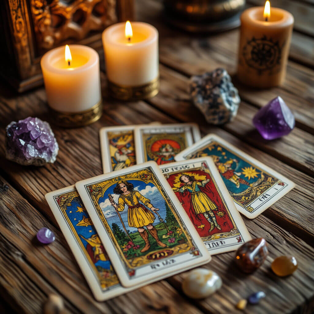 Tarot kartları masada
